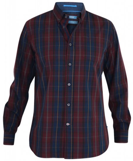 D555 Grady Long Sleeve Check Shirt - Marškiniai - Marškiniai - 2XL-8XL