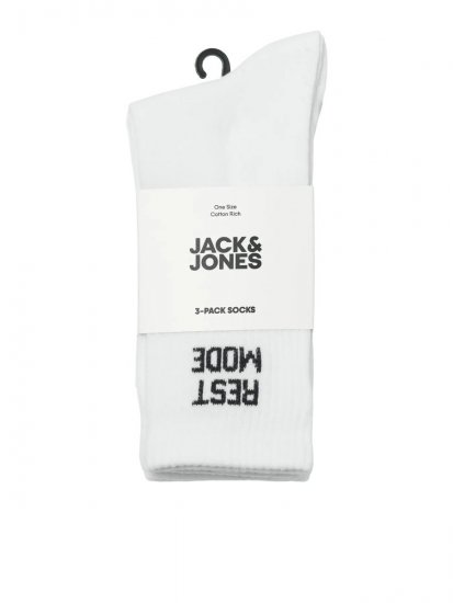 Jack & Jones Power Statements Teniso kojinės Balta 3-pack - Apatinis trikotažas ir plaukimo apranga - Apatinis trikotažas - 2XL-8XL