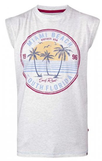 D555 Shipley Miami Beach Printed Sleeveless T-Shirt - Marškinėliai - Marškinėliai - 2XL-14XL