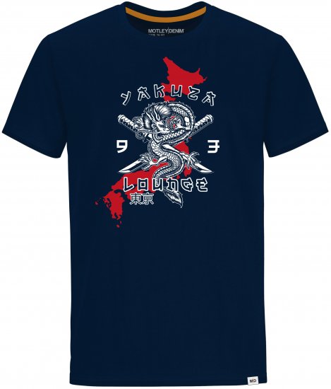 Motley Denim T-shirt Huntington Navy - Marškinėliai - Marškinėliai - 2XL-14XL