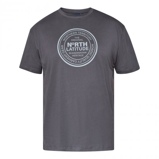 North Latitude T-Shirt Pilka/Charcoal - Marškinėliai - Marškinėliai - 2XL-14XL