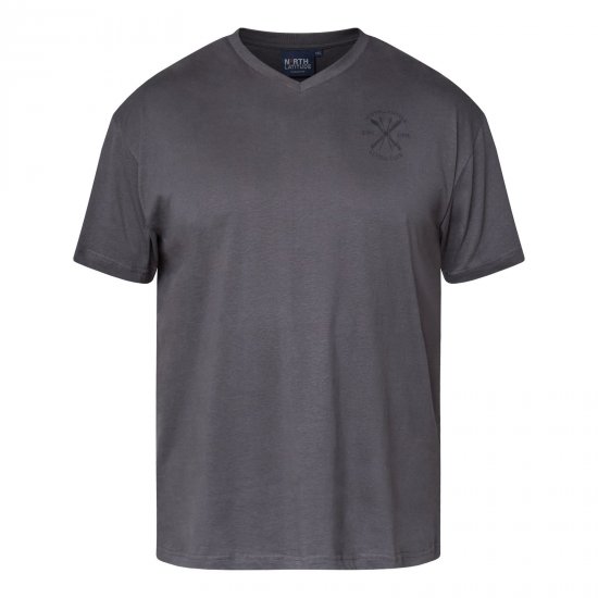 North Latitude Alpine Club T-Shirt Pilka/Charcoal - Marškinėliai - Marškinėliai - 2XL-14XL