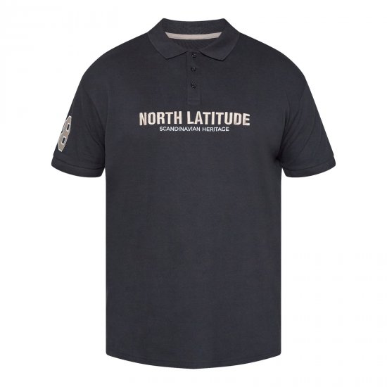 North Latitude Logo Polo Juoda - Polo marškinėliai - Polo marškinėliai - 2XL-8XL