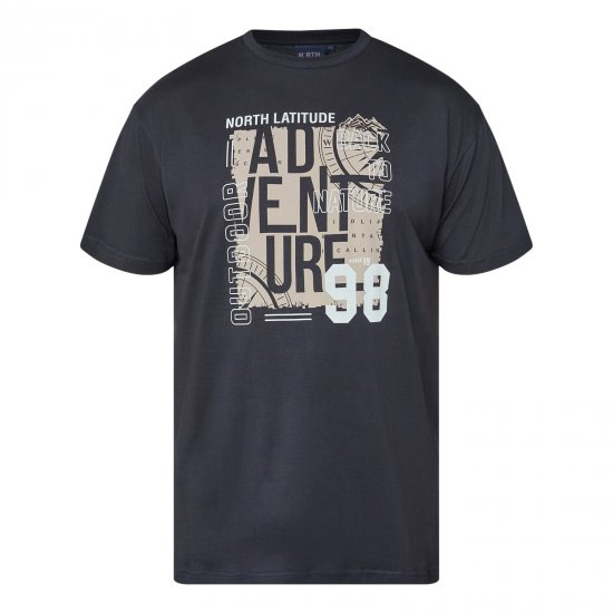 North Latitude Adventure 98 Graphic Tee Juoda - Marškinėliai - Marškinėliai - 2XL-14XL