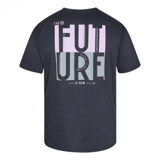 North Latitude T-Shirt With Back Print Juoda - TALL marškinėliai - Marškinėliai Aukštiems Vyrams