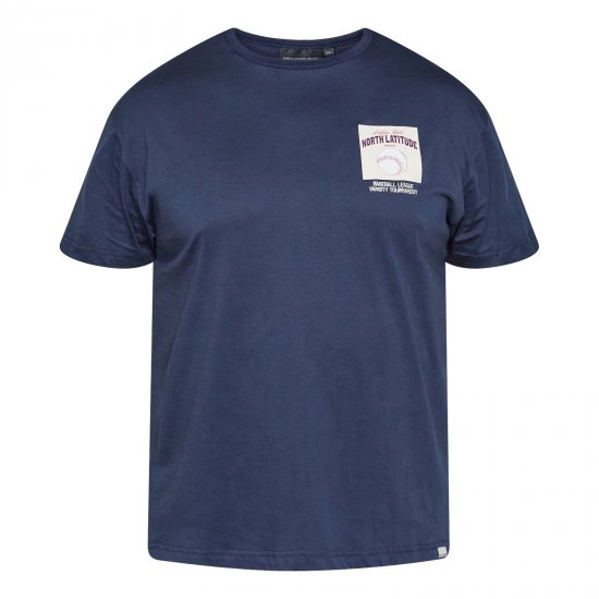 North Latitude T-Shirt With Print Tamsiai mėlyna - Marškinėliai - Marškinėliai - 2XL-14XL