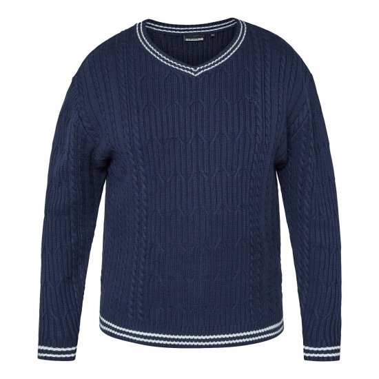 North Latitude V-Neck Knit Tamsiai mėlyna - Megztiniai ir džemperiai - Megztiniai ir Džemperiai - 2XL-14XL