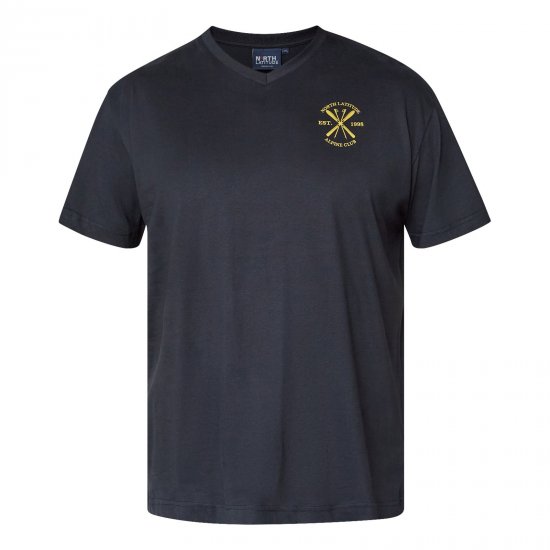 North Latitude Alpine Club T-Shirt Juoda - Marškinėliai - Marškinėliai - 2XL-14XL