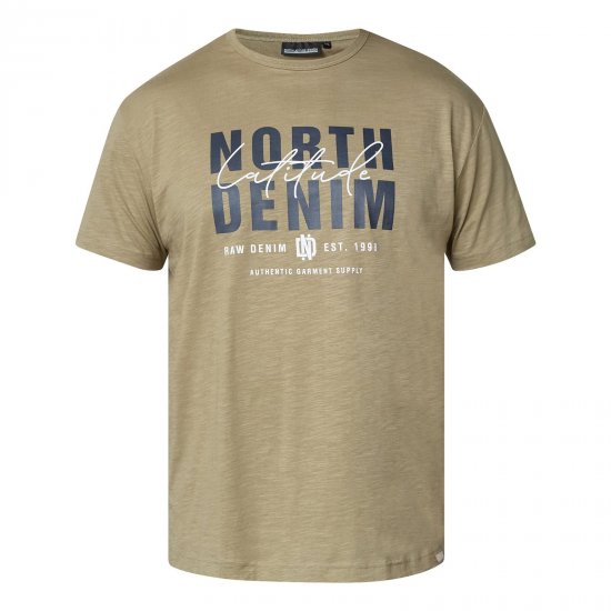 North Latitude T-Shirt Slub With Print Ruda/Smėlio spalva - Marškinėliai - Marškinėliai - 2XL-14XL