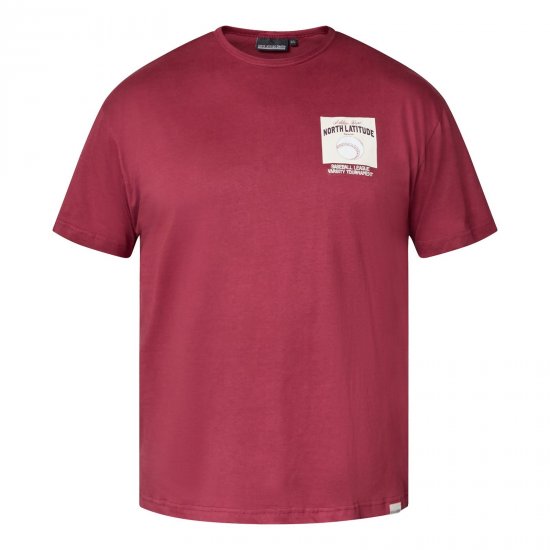 North Latitude T-Shirt With Print Raudona - Marškinėliai - Marškinėliai - 2XL-14XL