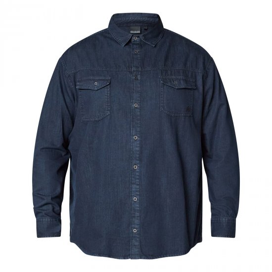 North Latitude Denim Shirt LS Mėlyna - Marškiniai - Marškiniai - 2XL-8XL