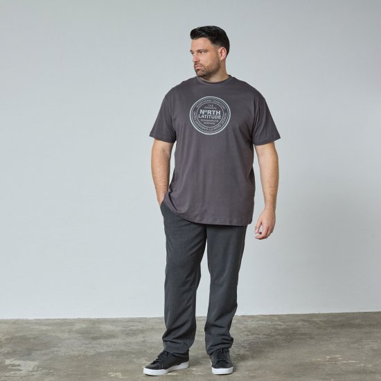 North Latitude T-Shirt Pilka/Charcoal - TALL marškinėliai - Marškinėliai Aukštiems Vyrams