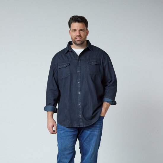 North Latitude Denim Shirt LS Mėlyna - Marškiniai - Marškiniai - 2XL-8XL