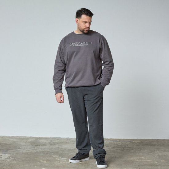 North Latitude Crewneck Sweatshirt Pilka/Charcoal - TALL džemperiai - TALL džemperiai aukštiems vyrams
