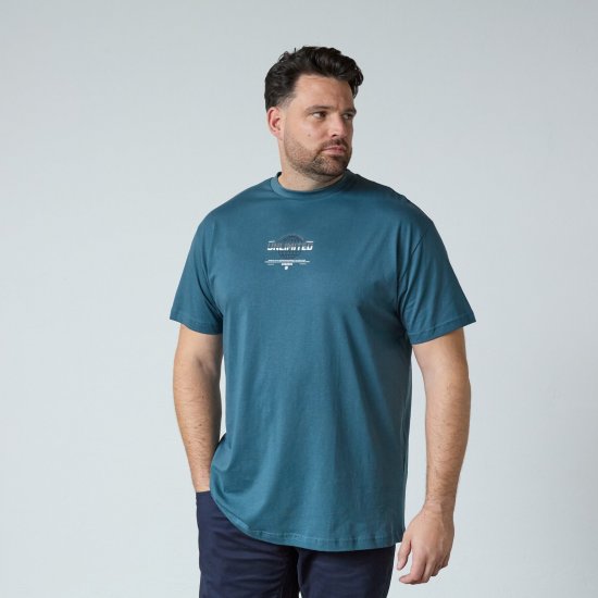 North Latitude T-Shirt With Print Mėlyna - Marškinėliai - Marškinėliai - 2XL-14XL