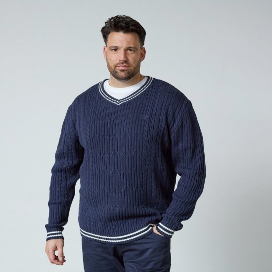 North Latitude V-Neck Knit Tamsiai mėlyna - Megztiniai ir džemperiai - Megztiniai ir Džemperiai - 2XL-14XL