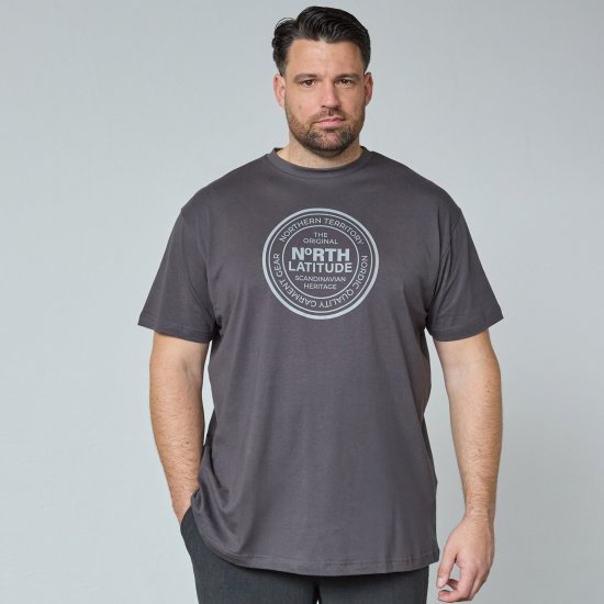 North Latitude T-Shirt Pilka/Charcoal - Marškinėliai - Marškinėliai - 2XL-14XL