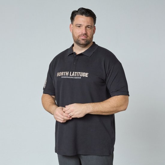 North Latitude Logo Polo Juoda - Polo marškinėliai - Polo marškinėliai - 2XL-8XL