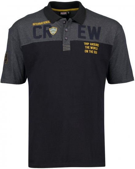 Adamo Crew Printed Jersey Poloshirt Charcoal - Polo marškinėliai - Polo marškinėliai - 2XL-8XL
