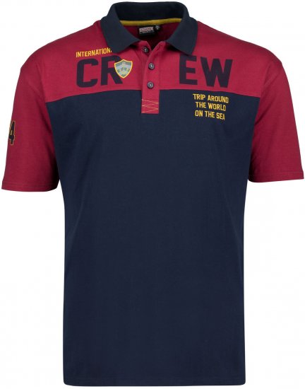 Adamo Crew Printed Jersey Poloshirt Burgundy - Polo marškinėliai - Polo marškinėliai - 2XL-8XL