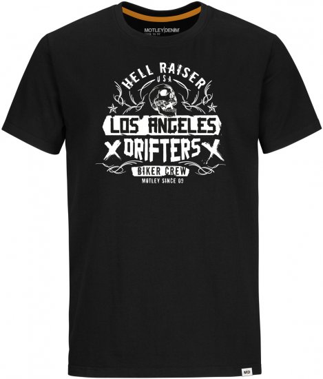 Motley Denim Albany T-shirt Black - Marškinėliai - Marškinėliai - 2XL-14XL