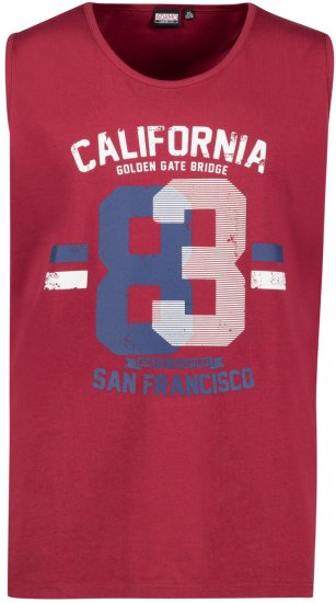 Adamo Golden Gate Comfort Fit Printed Tank-top Burgundy - Marškinėliai - Marškinėliai - 2XL-14XL