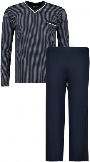 Adamo Gustav Long sleeve Pyjama Navy - Apatinis trikotažas ir plaukimo apranga - Apatinis trikotažas - 2XL-8XL