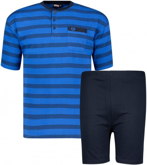 Adamo Anil Serafino Short sleeve Pyjama Royal Blue - Apatinis trikotažas ir plaukimo apranga - Apatinis trikotažas - 2XL-8XL