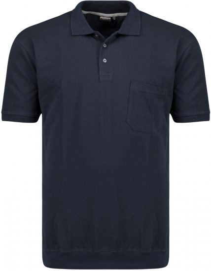 Adamo Kadir Polo Shirt with Cuffed Hem Navy - Polo marškinėliai - Polo marškinėliai - 2XL-8XL