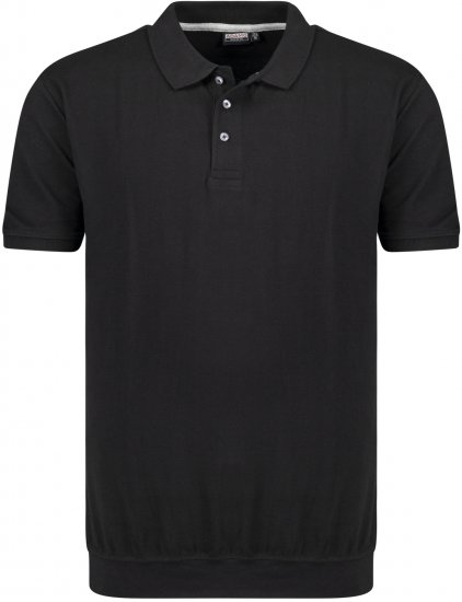 Adamo Kadir Polo Shirt with Cuffed Hem Black - Polo marškinėliai - Polo marškinėliai - 2XL-8XL