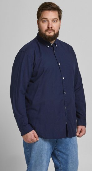 Jack & Jones Summer Shirt L/S Navy - Marškiniai - Marškiniai - 2XL-8XL