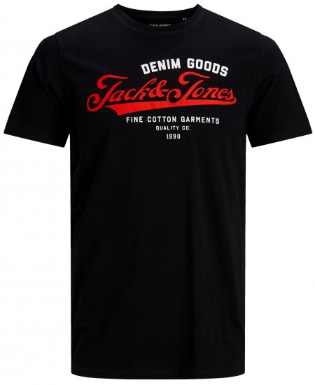 Jack & Jones Elogo T-Shirt Black - Marškinėliai - Marškinėliai - 2XL-14XL