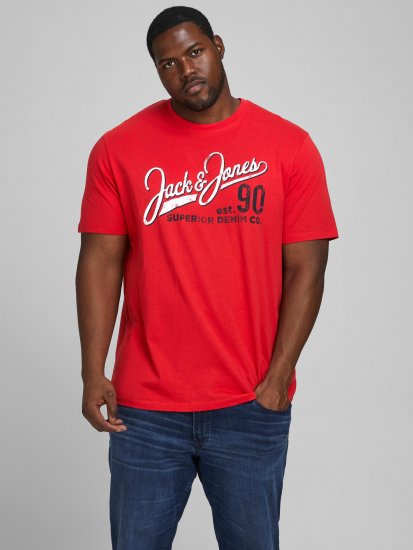 Jack & Jones Elogo T-Shirt True Red - Marškinėliai - Marškinėliai - 2XL-14XL
