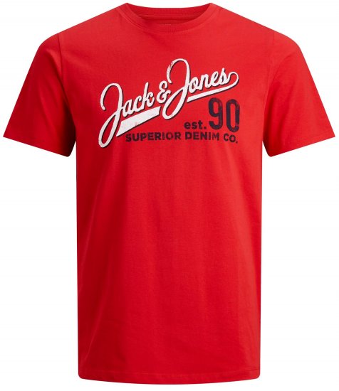 Jack & Jones Elogo T-Shirt True Red - Marškinėliai - Marškinėliai - 2XL-14XL