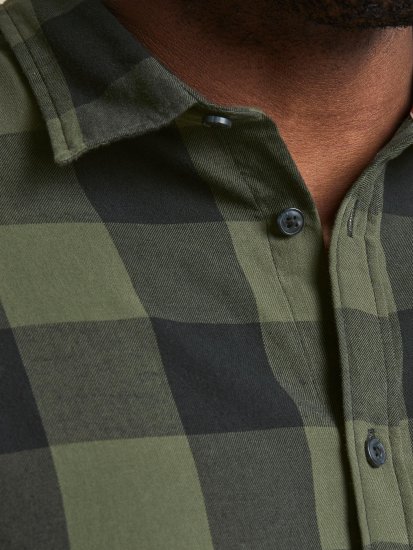 Jack & Jones Gingham L/S Shirt Dusty Olive - Marškiniai - Marškiniai - 2XL-8XL