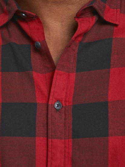 Jack & Jones Gingham Shirt L/S Brick Red - Marškiniai - Marškiniai - 2XL-8XL