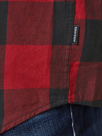 Jack & Jones Gingham Shirt L/S Brick Red - Marškiniai - Marškiniai - 2XL-8XL