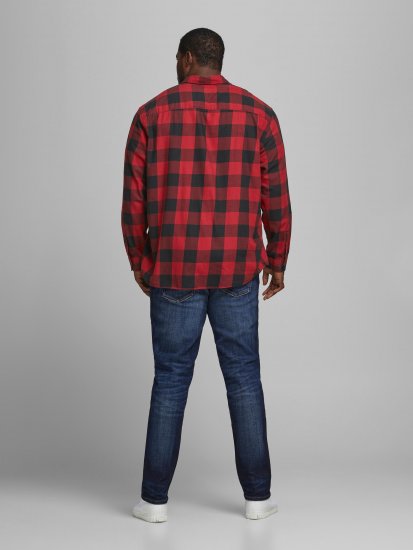 Jack & Jones Gingham Shirt L/S Brick Red - Marškiniai - Marškiniai - 2XL-8XL