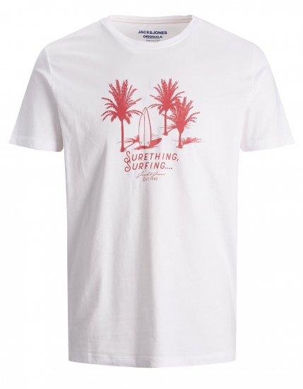 Jack & Jones Streams T-shirt White/Rose - Marškinėliai - Marškinėliai - 2XL-14XL