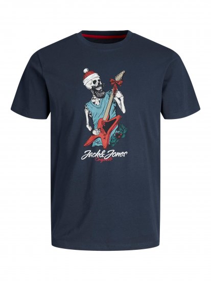 Jack & Jones JORFESTIVE Xmas Skull T-shirt Navy - Marškinėliai - Marškinėliai - 2XL-14XL