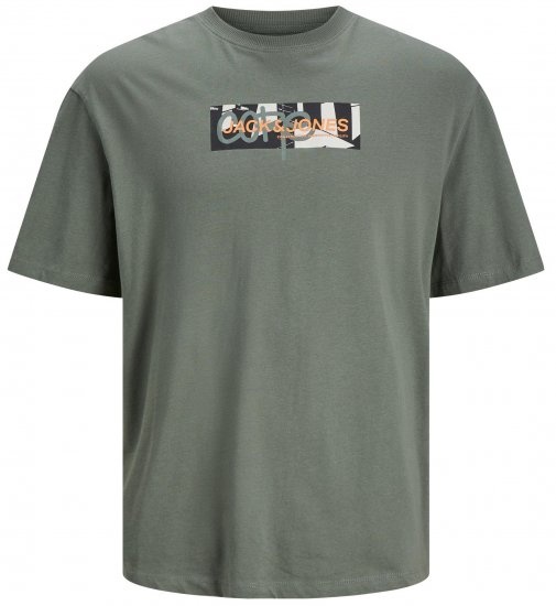 Jack & Jones JCOAOP PRINT T-Shirt Agave Green - Marškinėliai - Marškinėliai - 2XL-14XL