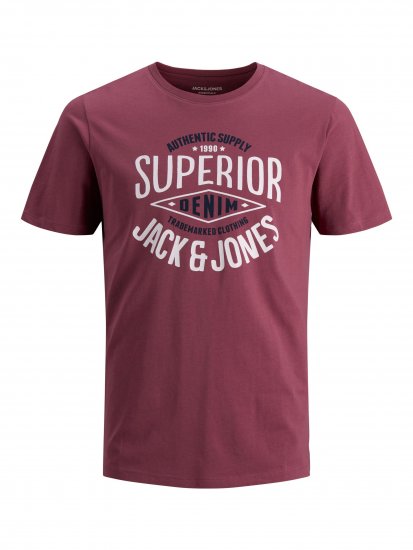 Jack & Jones JJELOGO TEE Hawthorn Rose - Marškinėliai - Marškinėliai - 2XL-14XL