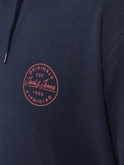 Jack & Jones JJESHARK SWEAT Hoodie Navy - Megztiniai ir džemperiai - Megztiniai ir Džemperiai - 2XL-14XL