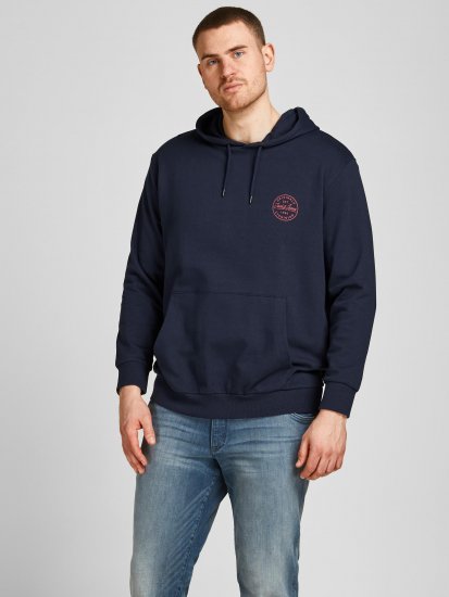 Jack & Jones JJESHARK SWEAT Hoodie Navy - Megztiniai ir džemperiai - Megztiniai ir Džemperiai - 2XL-14XL