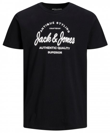 Jack & Jones JJERAFA TEE Black - Marškinėliai - Marškinėliai - 2XL-14XL