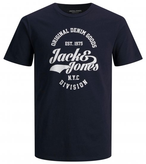 Jack & Jones JJERAFA TEE Navy - Marškinėliai - Marškinėliai - 2XL-14XL
