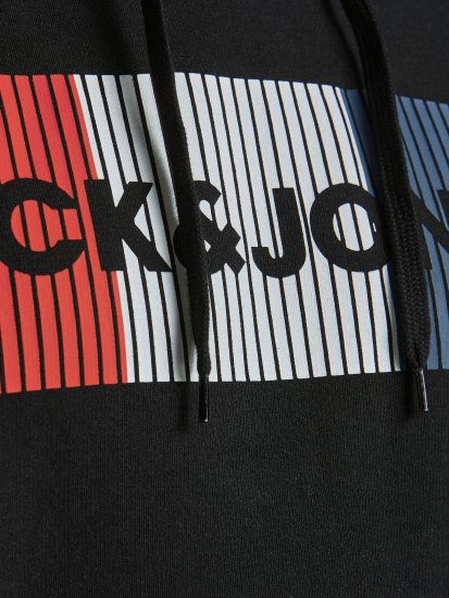 Jack & Jones CORP LOGO Hoodie Black - Megztiniai ir džemperiai - Megztiniai ir Džemperiai - 2XL-14XL
