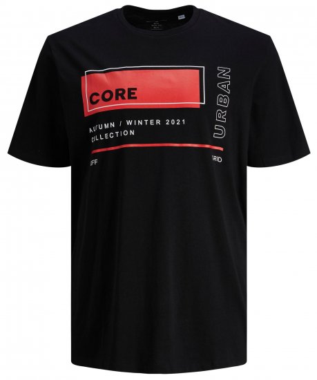 Jack & Jones JCOBOOSTER TEE Black - Marškinėliai - Marškinėliai - 2XL-14XL