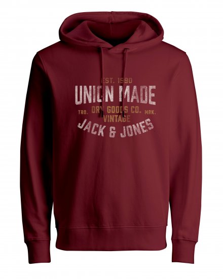 Jack & Jones JPRBLUBOOSTER SWEAT Hoodie Red - Megztiniai ir džemperiai - Megztiniai ir Džemperiai - 2XL-14XL