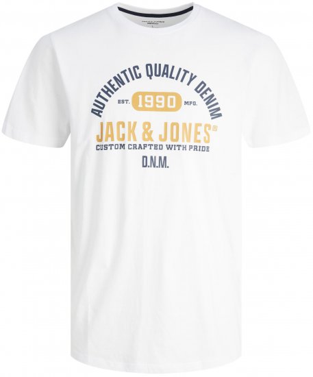 Jack & Jones JJSTAMP TEE White - Marškinėliai - Marškinėliai - 2XL-14XL